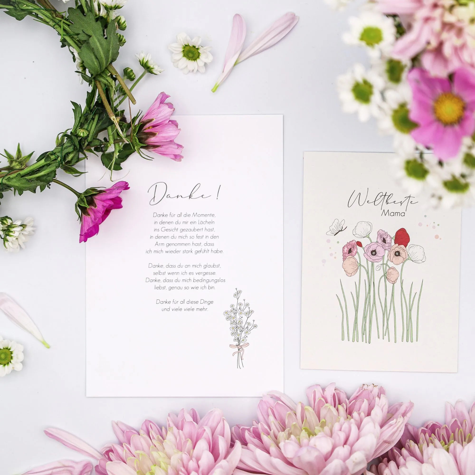 Verblühmeinnicht Postkarte "Danke"