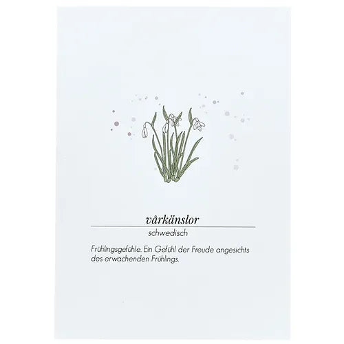 Verblühmeinnicht Postkarte "Vårkänslor-Schneeglöckchen"