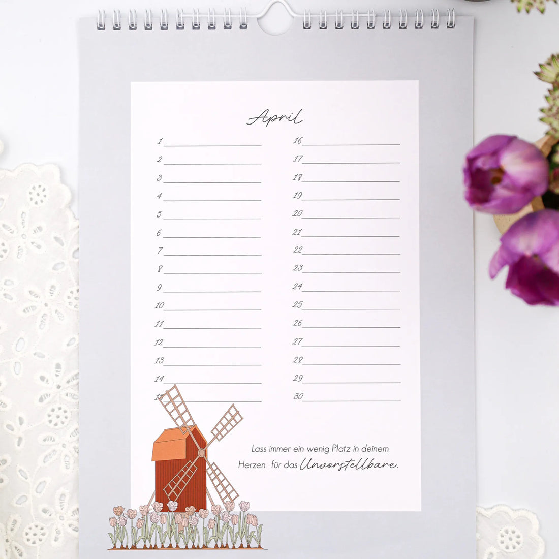 Verblühmeinnicht undatierter Jahreskalender "Skandinavisch durchs Jahr"