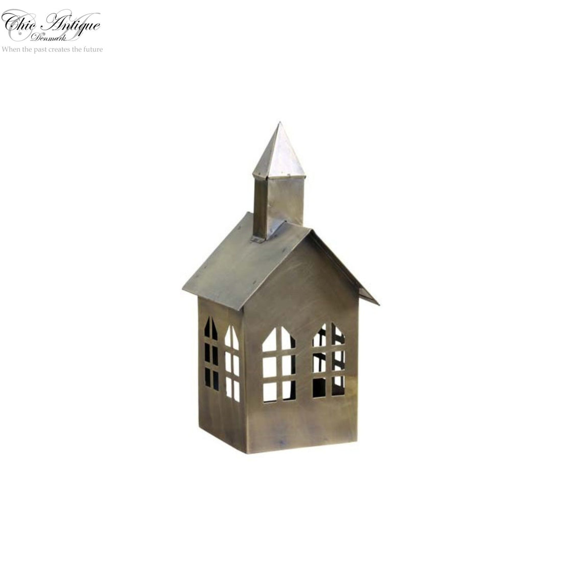 Chic Antique Lichthaus mit Turm messing