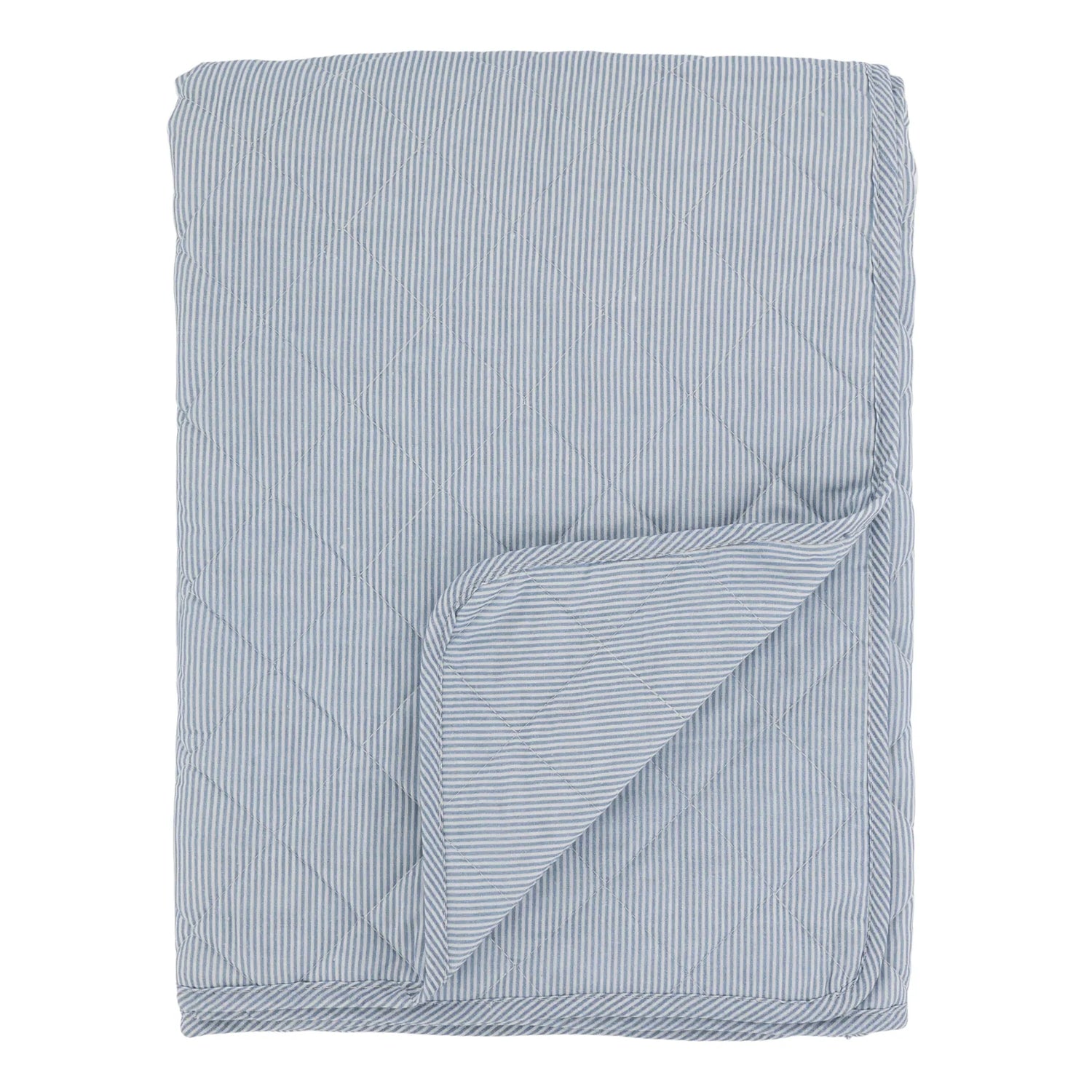 Chic Antique "Aix-Sky Blue" Decke 130 x 180 cm blau weiß gestreift
