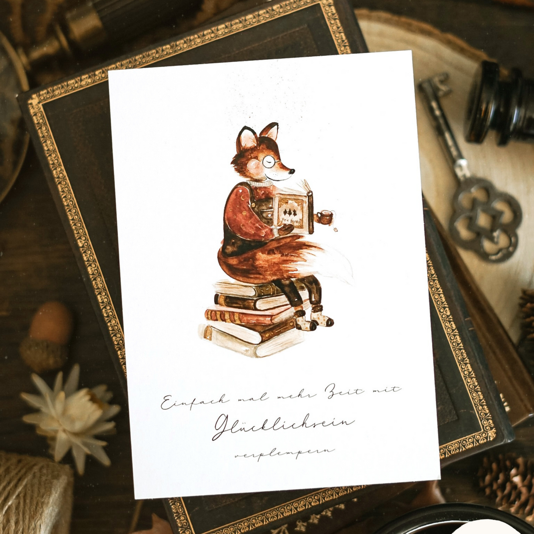 Fuchsmaedchen postkarte bücherfuchs anna und ole shop