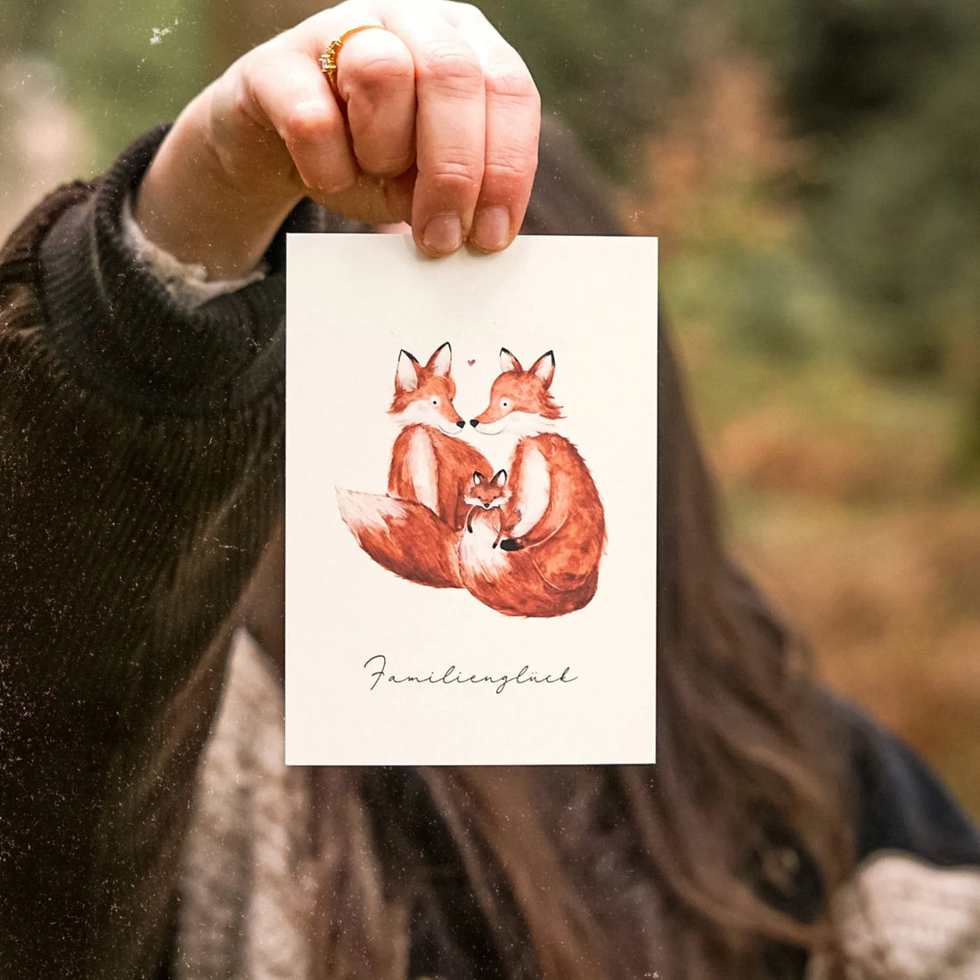 Fuchsmaedchen postkarte familienglück anna und ole shop