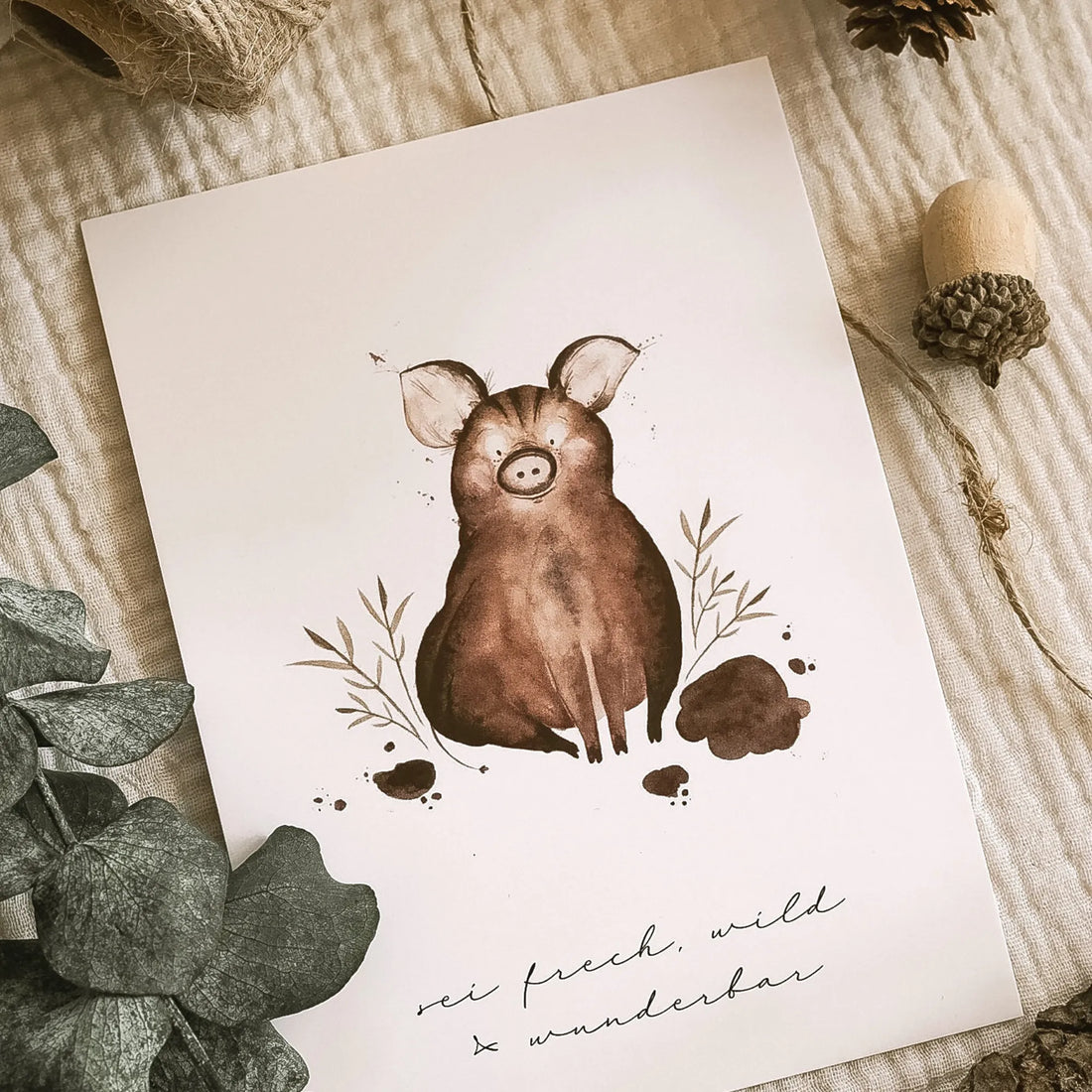 Fuchsmaedchen Postkarte &quot;Sei frech, wild &amp; wunderbar&quot;