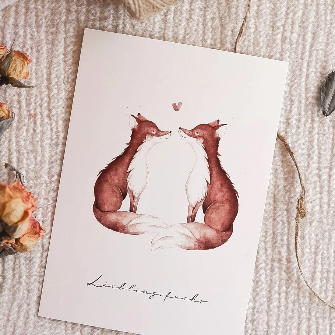 Fuchsmaedchen Postkarte &quot;Lieblingsfuchs&quot;