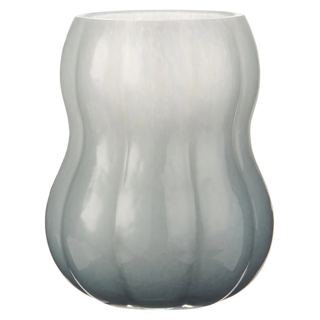 Ib Laursen Vase "Veneto" durchgefärbtes hellblaues Glas 20 cm