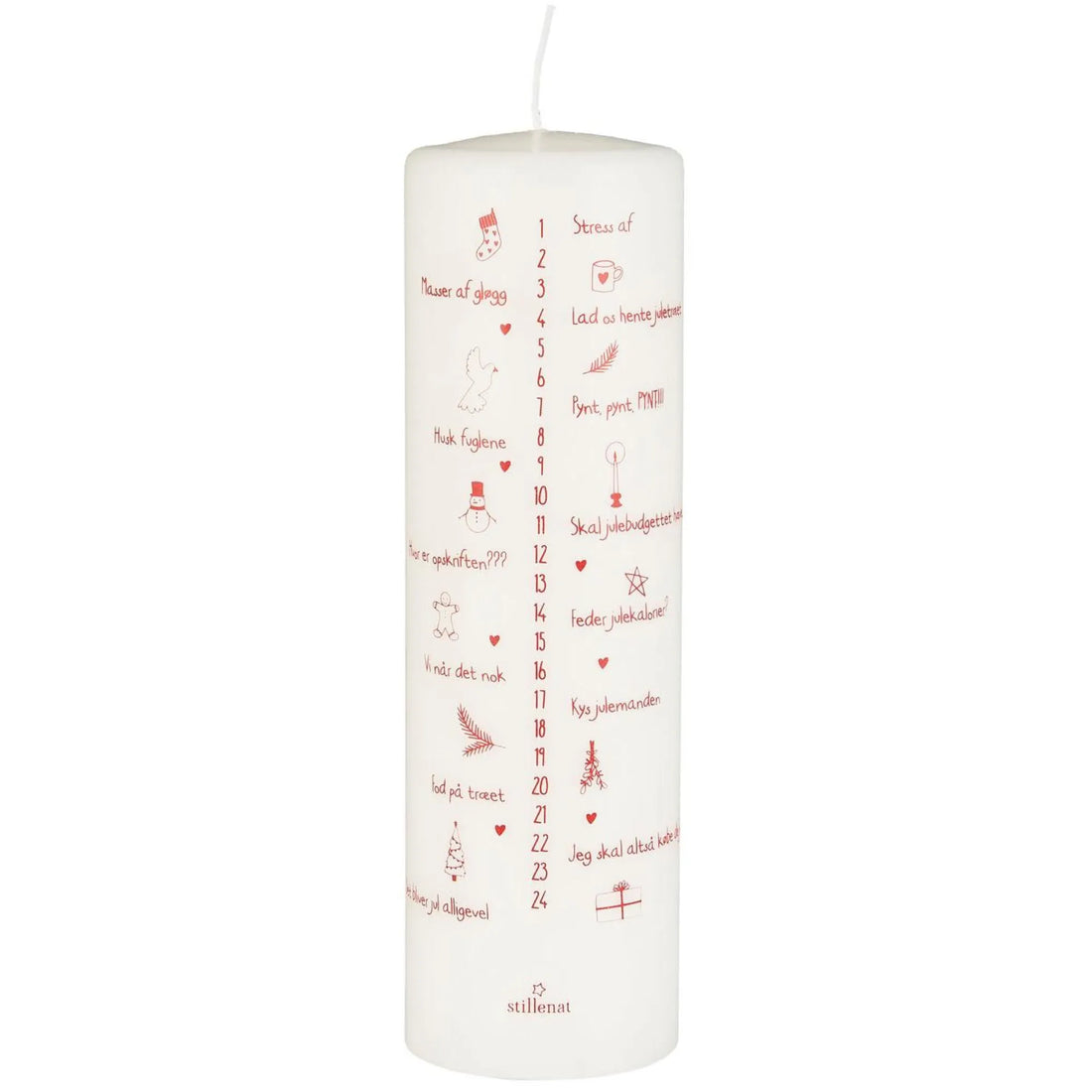Ib Laursen dänische 20 cm hohe Advent Kerze 1 - 24 Kalender
