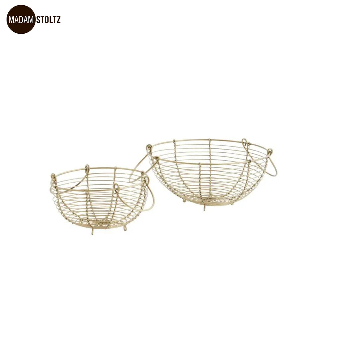 Madam Stoltz 2 Körbe aus Eisendraht goldfarben  anna  ole shop anna  ole shop