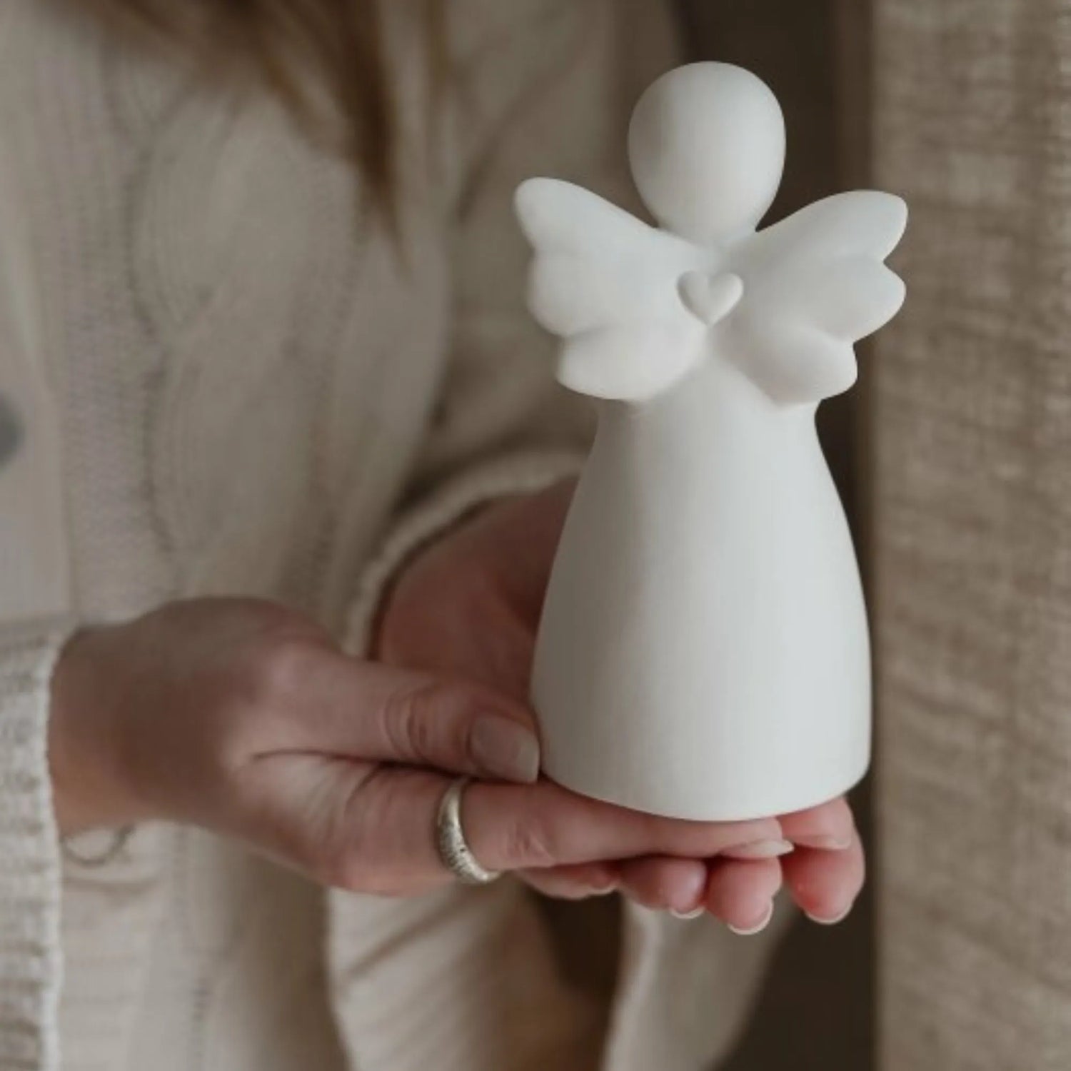 Majas Cottage "Dankeschön" Engel weiß Kerzenhalter 14 cm hoch