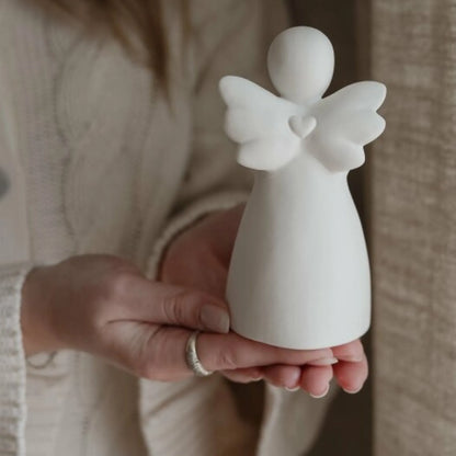 Majas Cottage "Dankeschön" Engel weiß Kerzenhalter 14 cm hoch