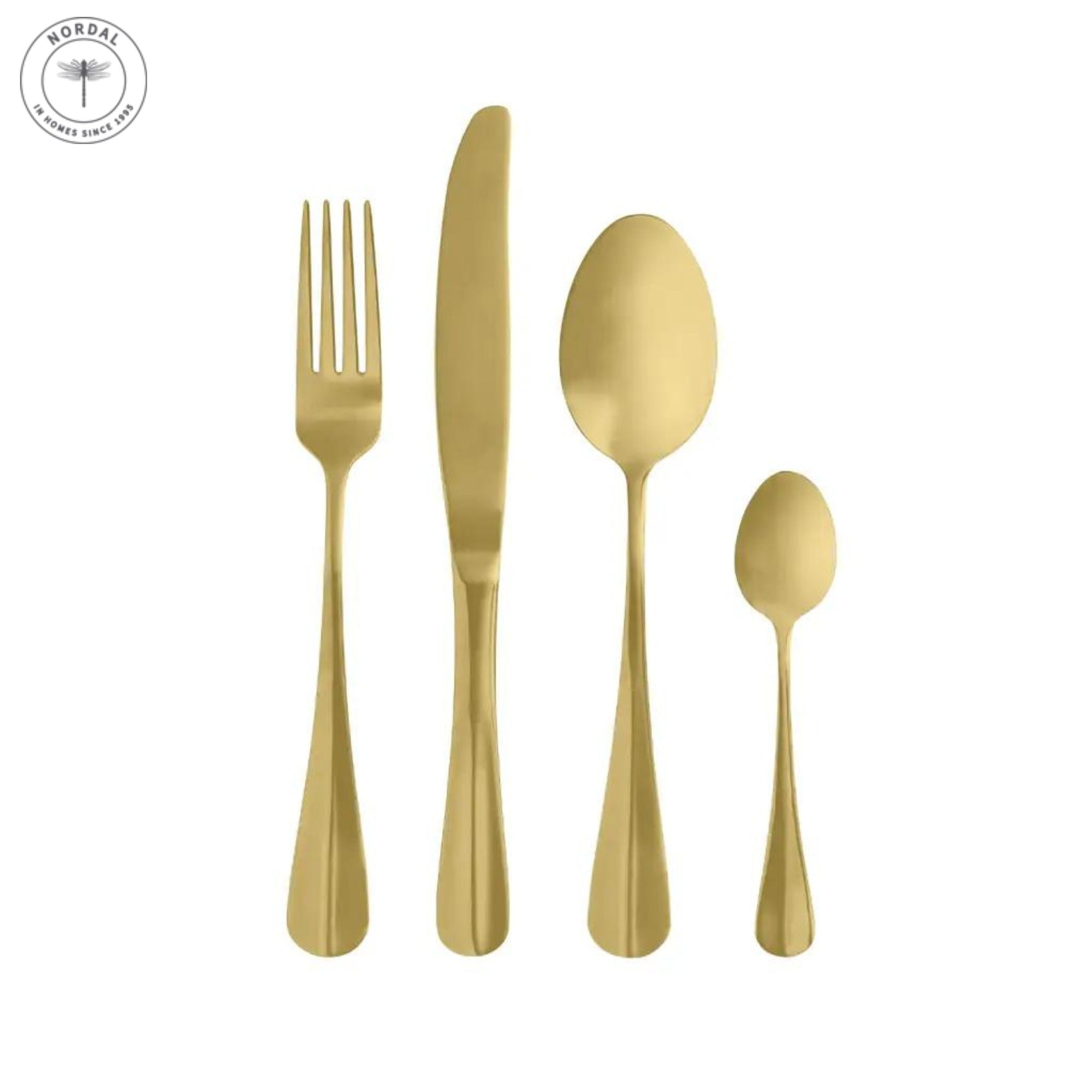 Nordal Denmark gold colored cutlery set