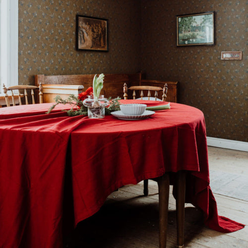 Storefactory "Almo" Tischdecke Tafeltuch rot 140 x 250 cm