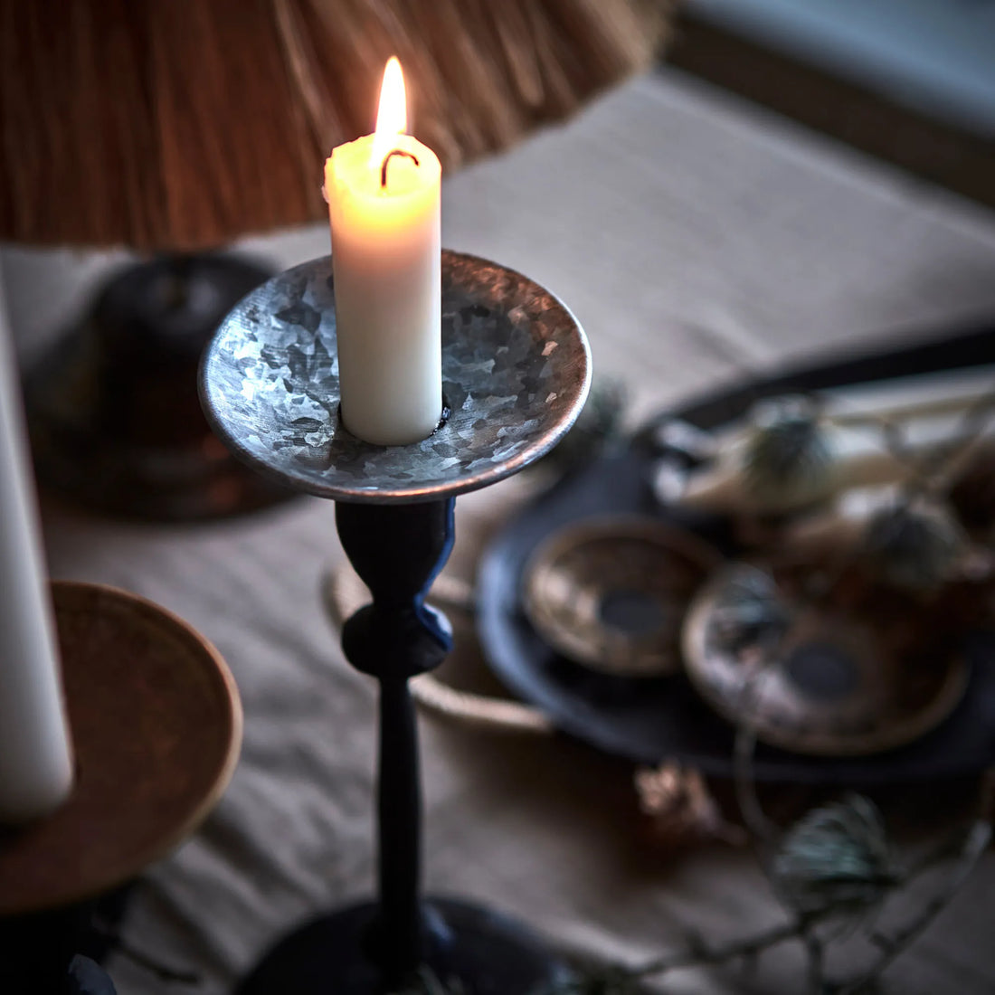 Affari of Sweden Kerzen Tropfenfänger "Colette" grau 8,5 cm