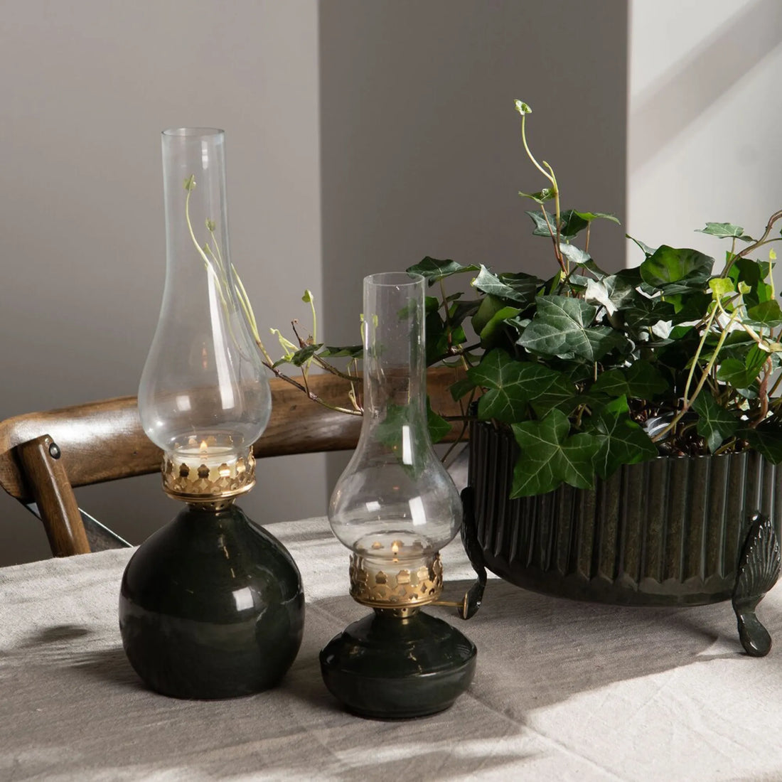 a lot decoration kerzenhalter petroleum ariana grün 27cm anna und ole shop