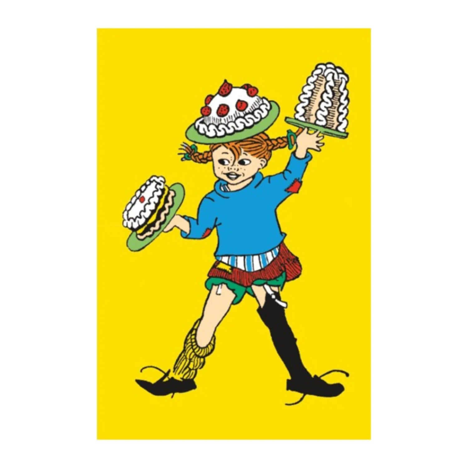 Barbo Toys Klappkarte &quot;Pippi Langstrumpf feiert Geburtstag&quot; inkl. Umschlag gelb