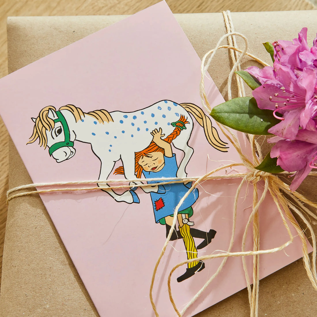 barbo toys klappkarte pippi langstrumpf  und ihr pferd anna und ole shop