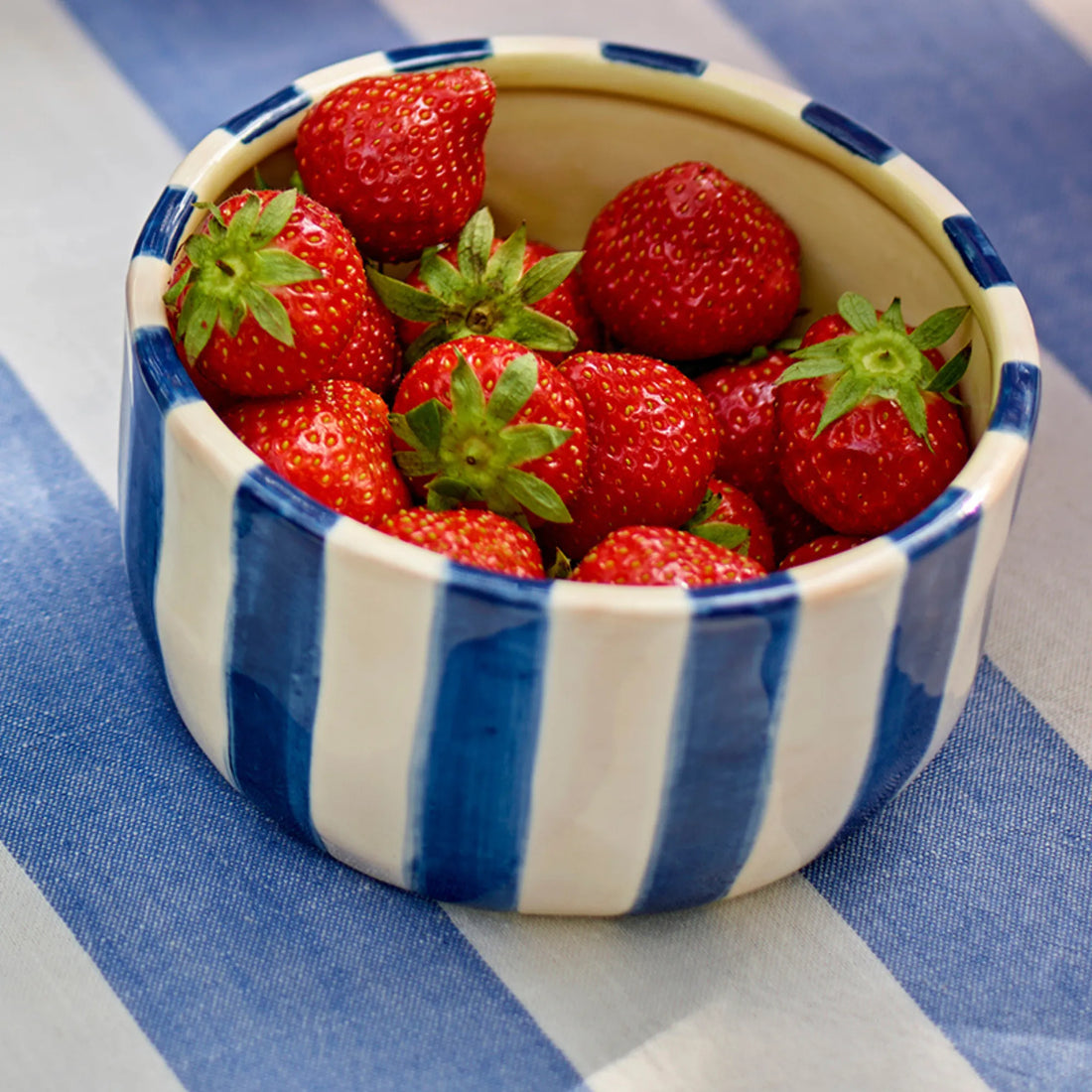 Bloomingville Schale Schüssel "Phoenix" gelb blau gestreift 300 ml