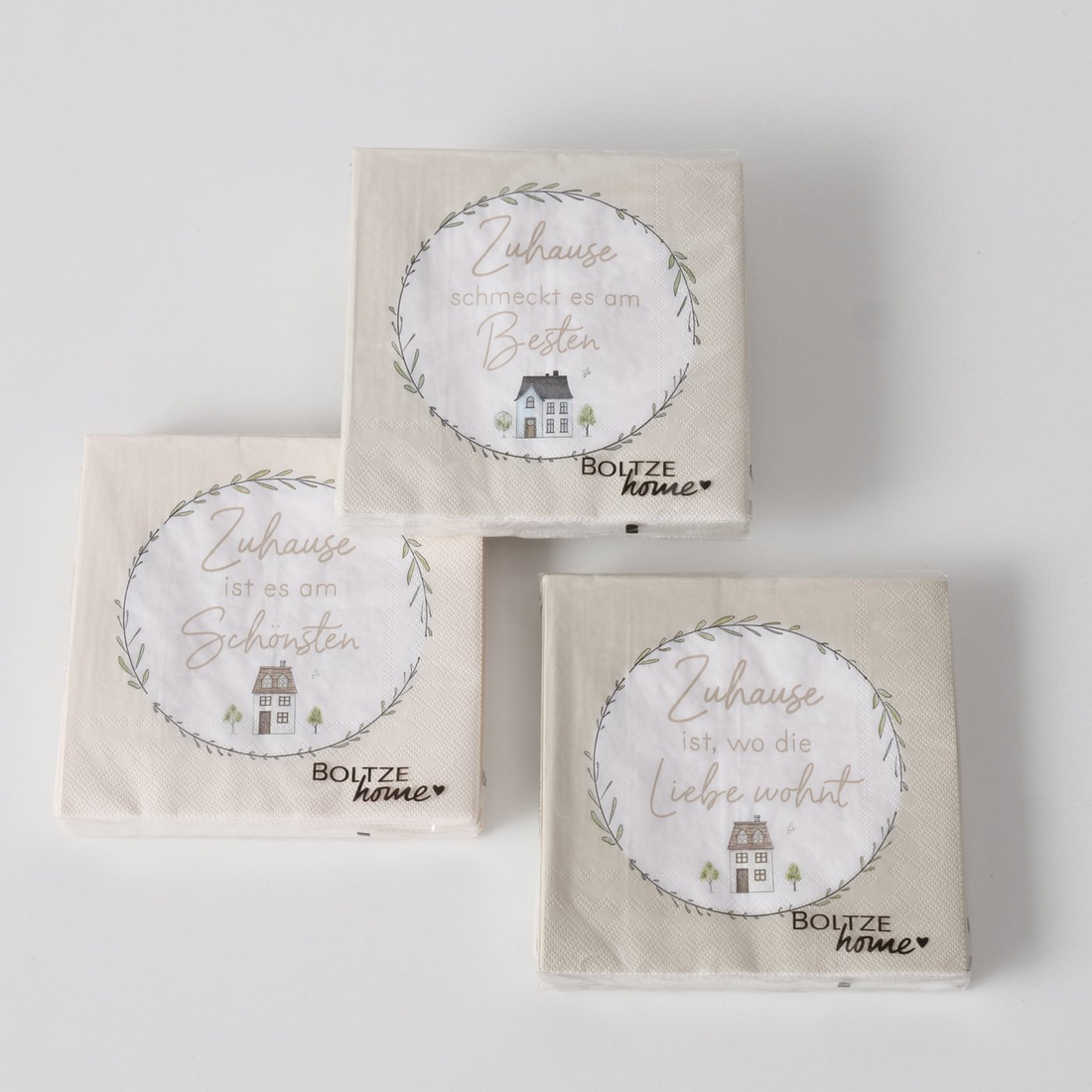 Boltze 20 Stück Servietten "Bergström" 3 verschiedene Designs