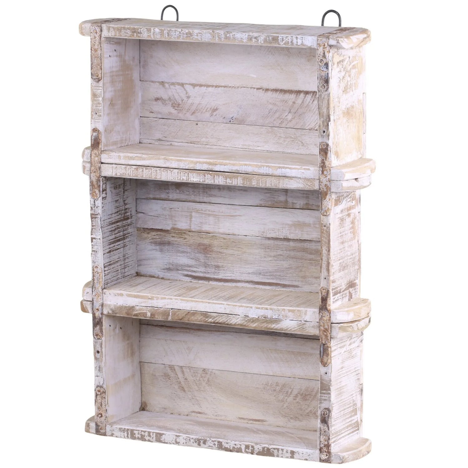 Chic Antique Wandregal aus Ziegelformen antik weiß