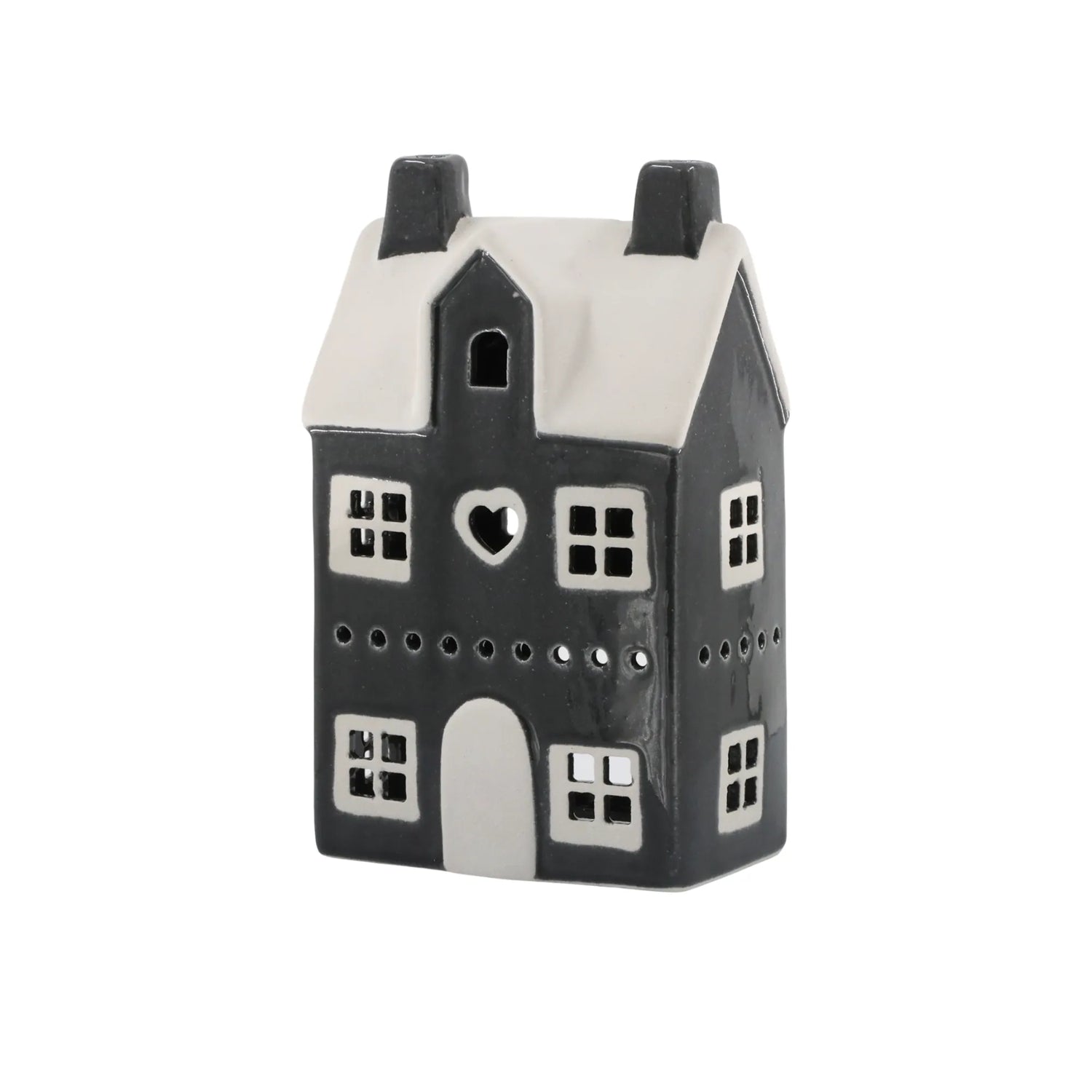 Chic Antique &quot;Chamonix&quot; Haus für Teelichter dunkel grau kohle 18 cm