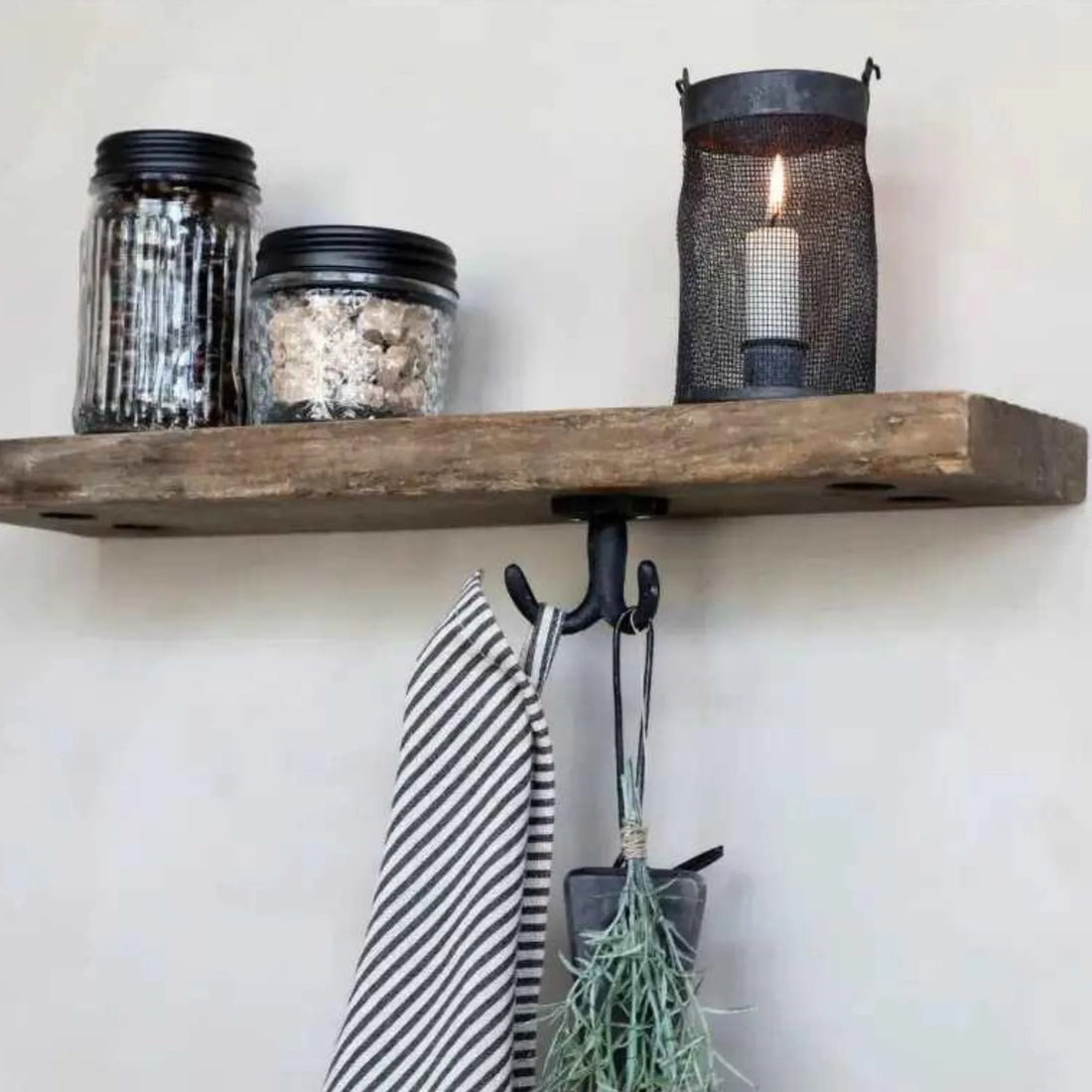 Chic antique shelf made from old ship plank