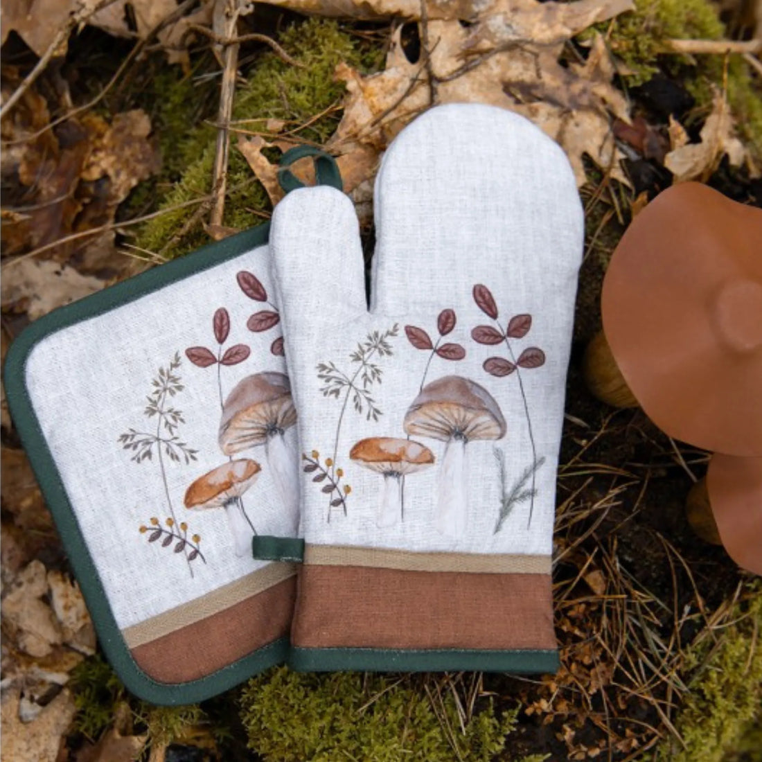 Clayre &amp; Eef Topflappen Herbst &quot;Waldpilze&quot;