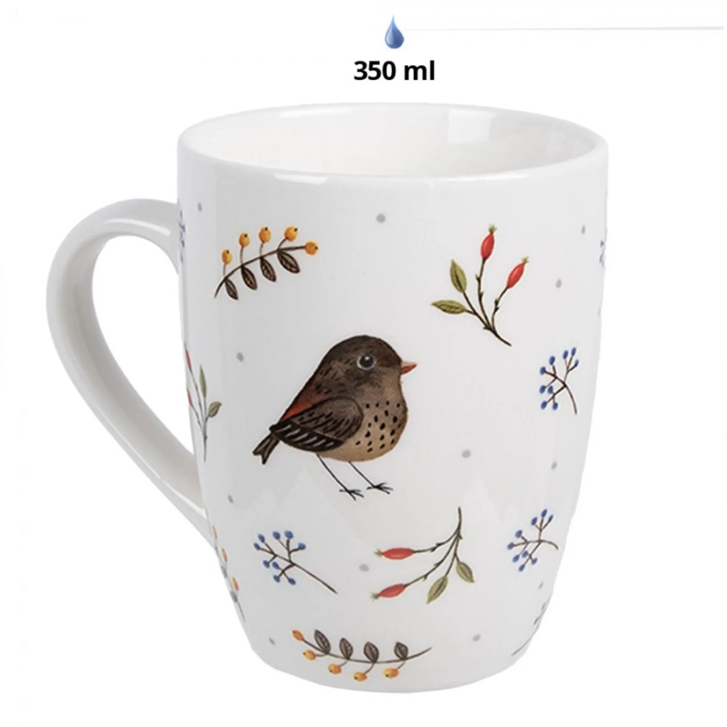 Clayre &amp; Eef Tasse Becher &quot;Herbstvogel&quot; 350 ml
