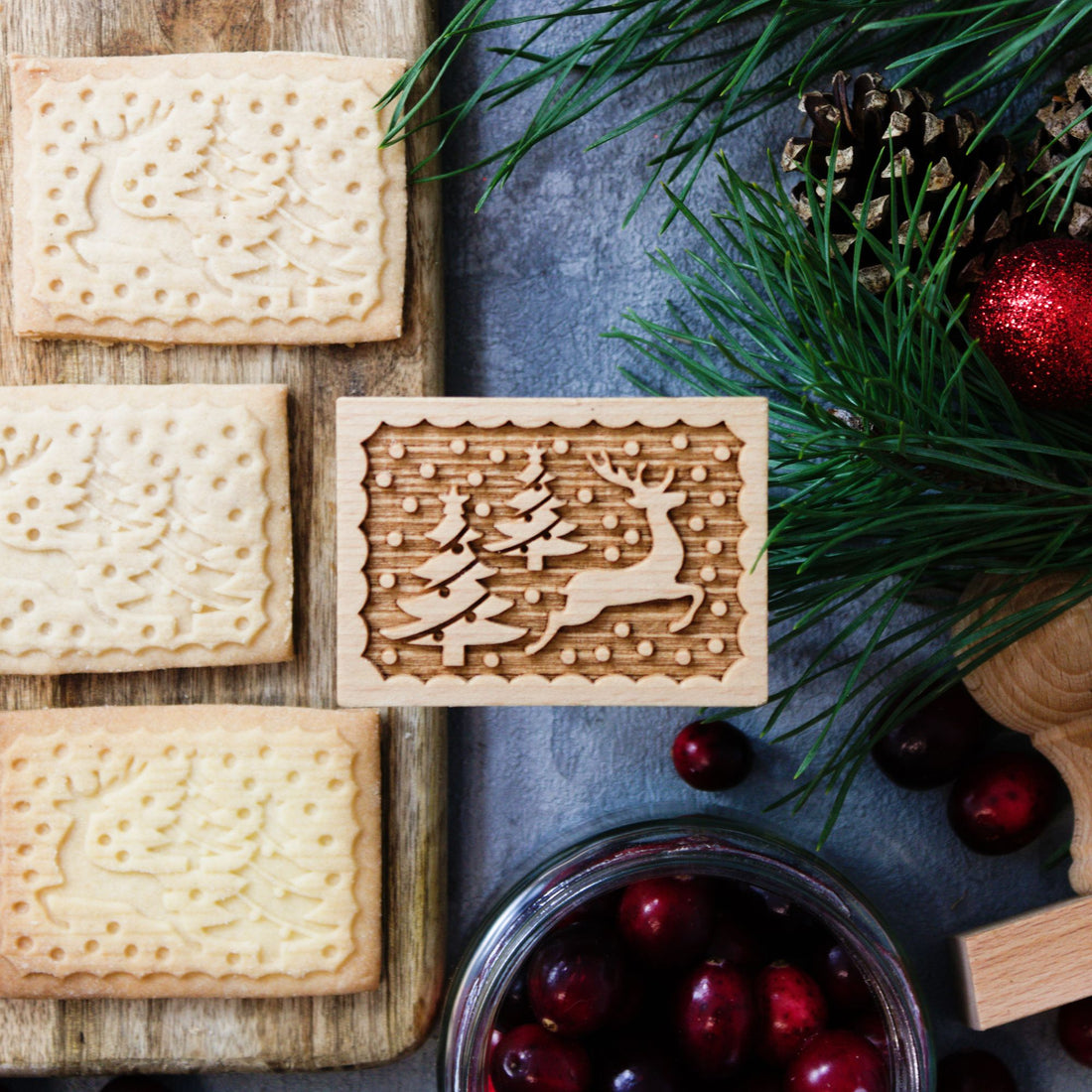 Folkroll Motiv Kekstempel "Rentier"