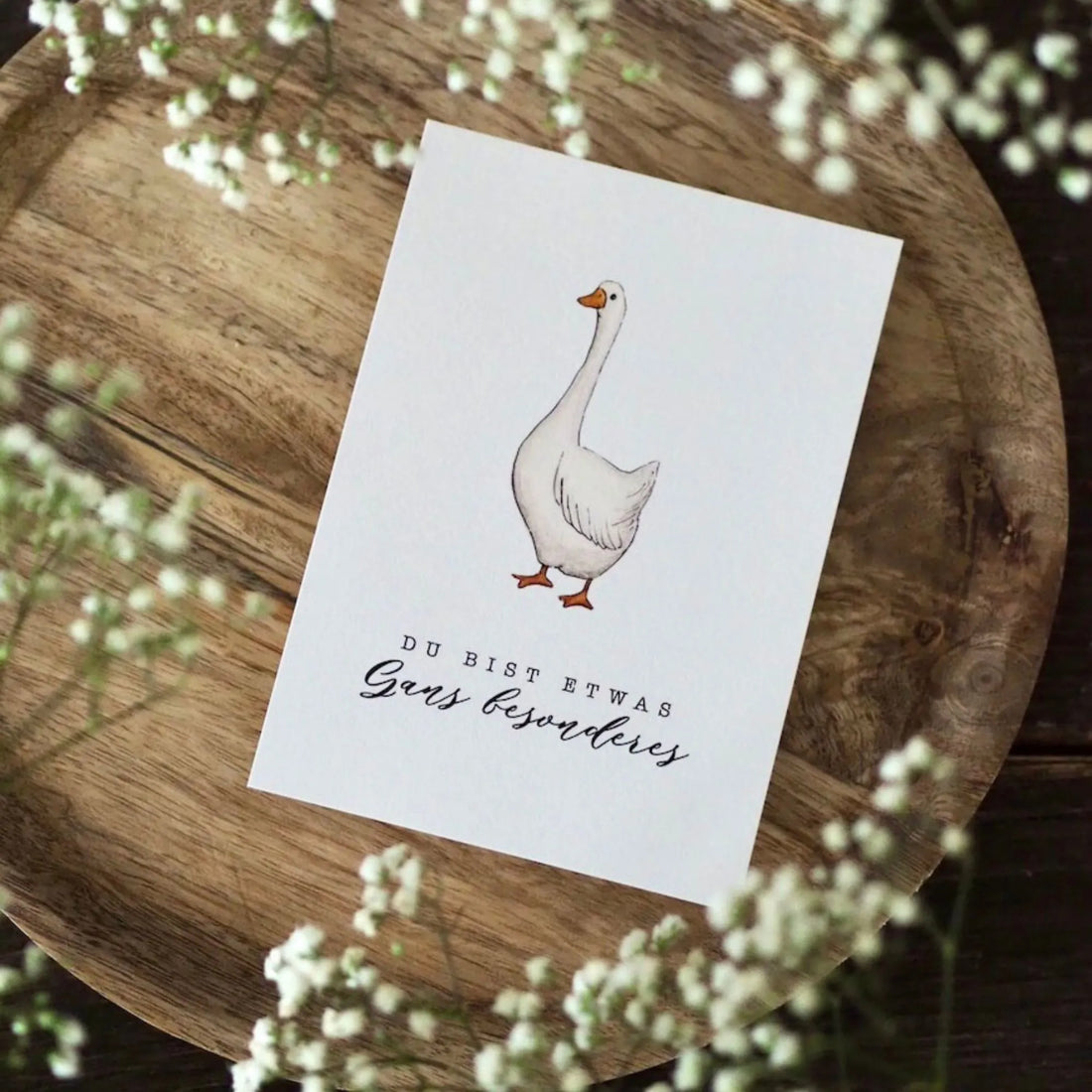 frollein lücke postkarte gans besonders annaundoleshop