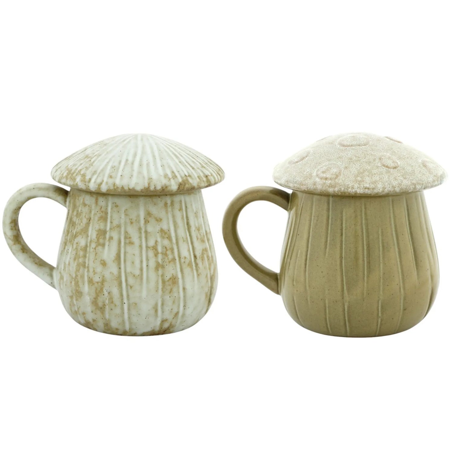 Home Society große Tasse &quot;Pilz&quot; aus Porzellan mit Deckel in 2 Varianten