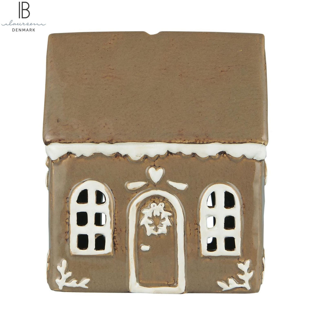 Ib Laursen Teelichthaus "Lebkuchen" weißer Türkranz Weihnachten