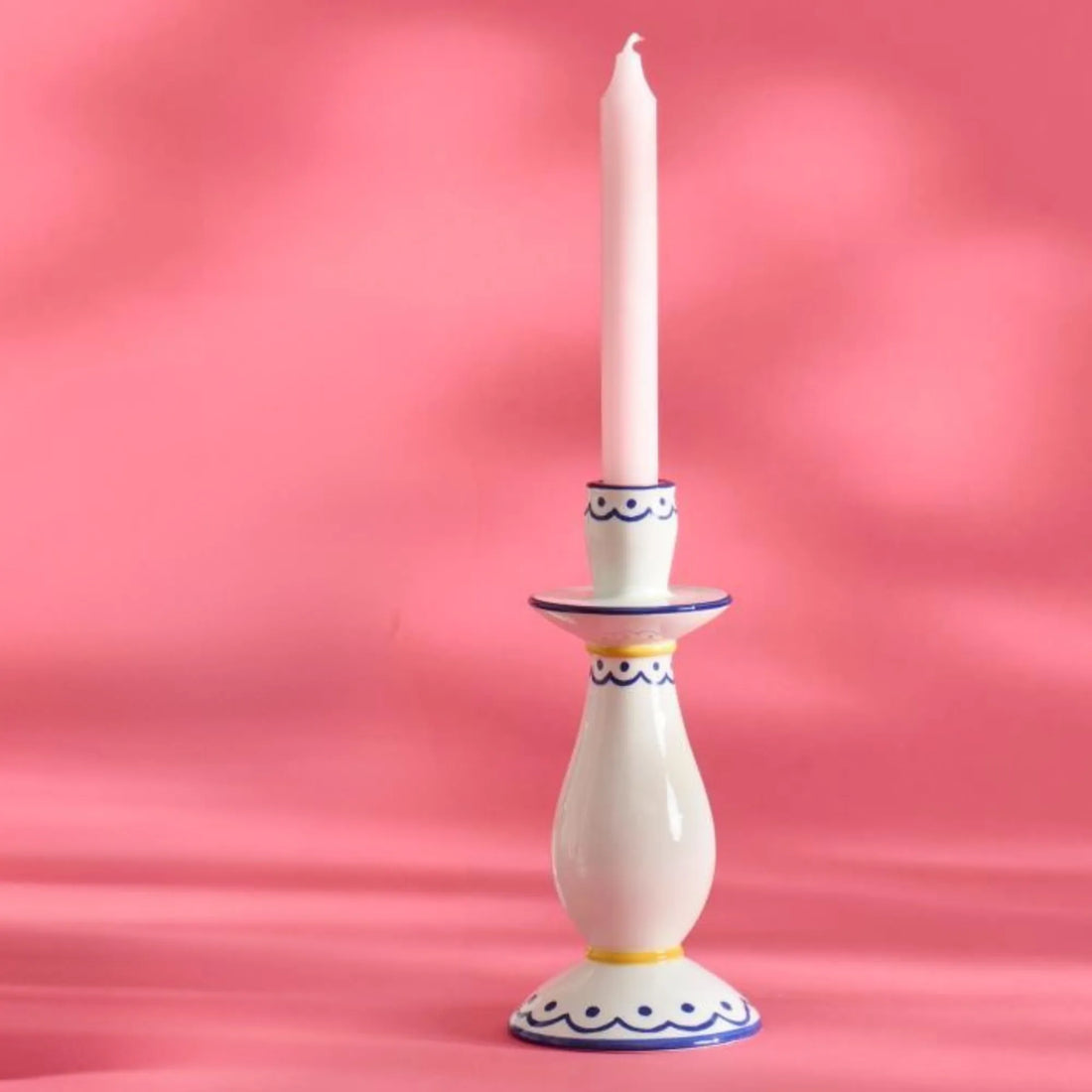 ib laursen Kerzenhalter bunt weiß blau sommer aus keramik anna und ole shop
