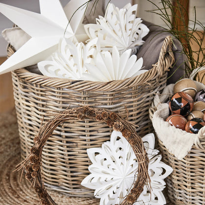 Ib Laursen Weihnachtskugel 3 teiliges Set &quot;Rustic&quot; braun