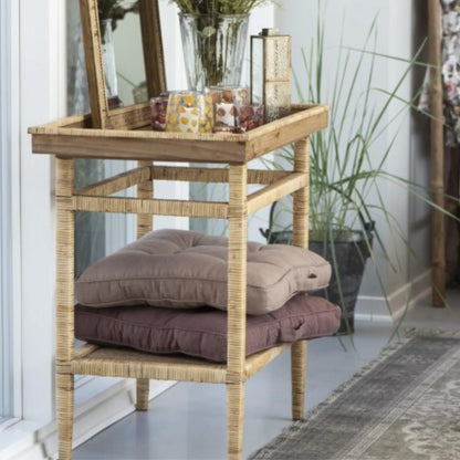 Ib Laursen Beistelltisch aus Holz und Bambus 72 cm natur