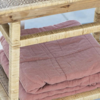 Ib Laursen Beistelltisch aus Holz und Bambus 72 cm natur