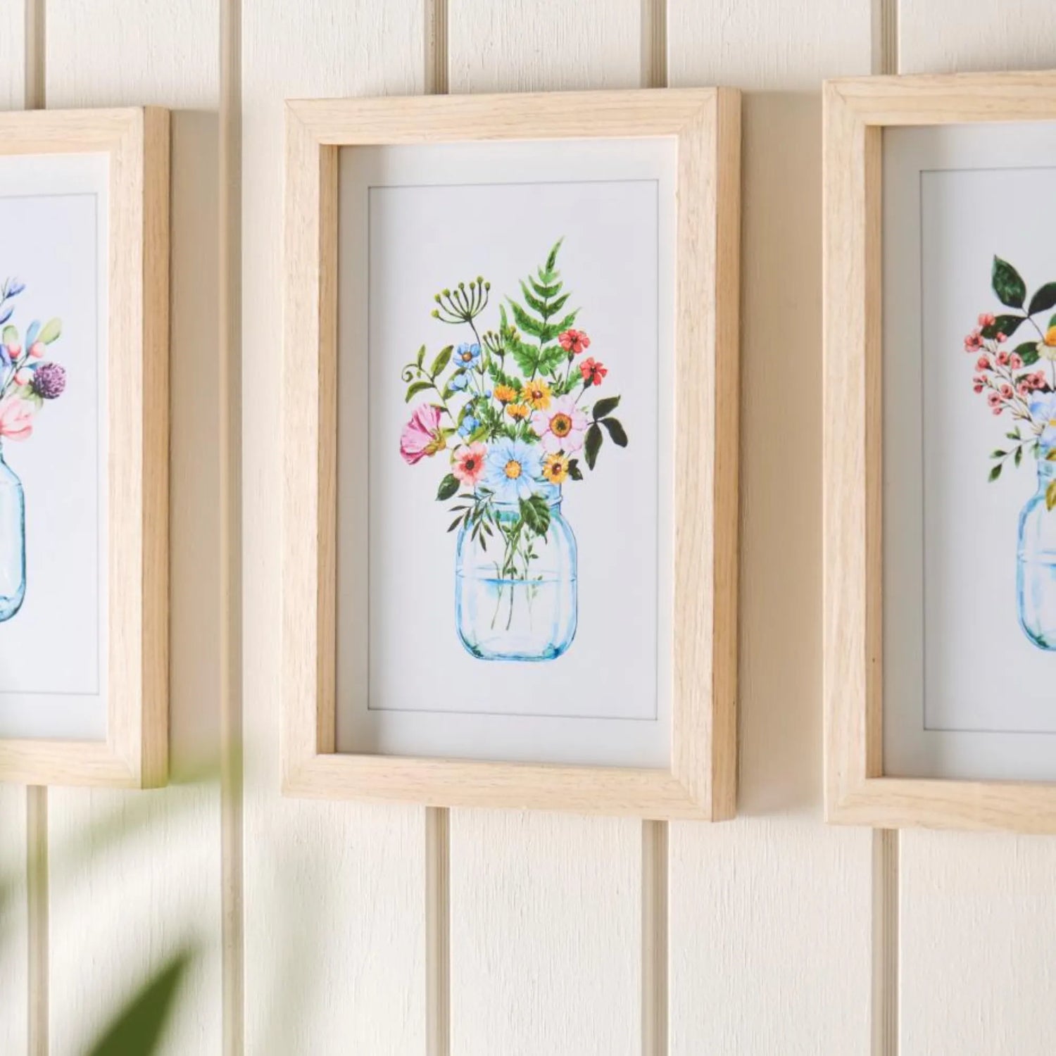 Ib Laursen Bild mit Blumen in Holzrahmen 20 x 28 cm 3 Varianten