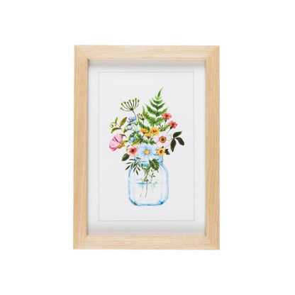 Ib Laursen Bild mit Blumen in Holzrahmen 20 x 28 cm 3 Varianten