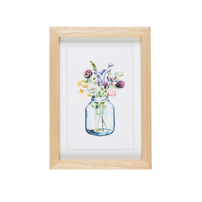 Ib Laursen Bild mit Blumen in Holzrahmen 20 x 28 cm 3 Varianten
