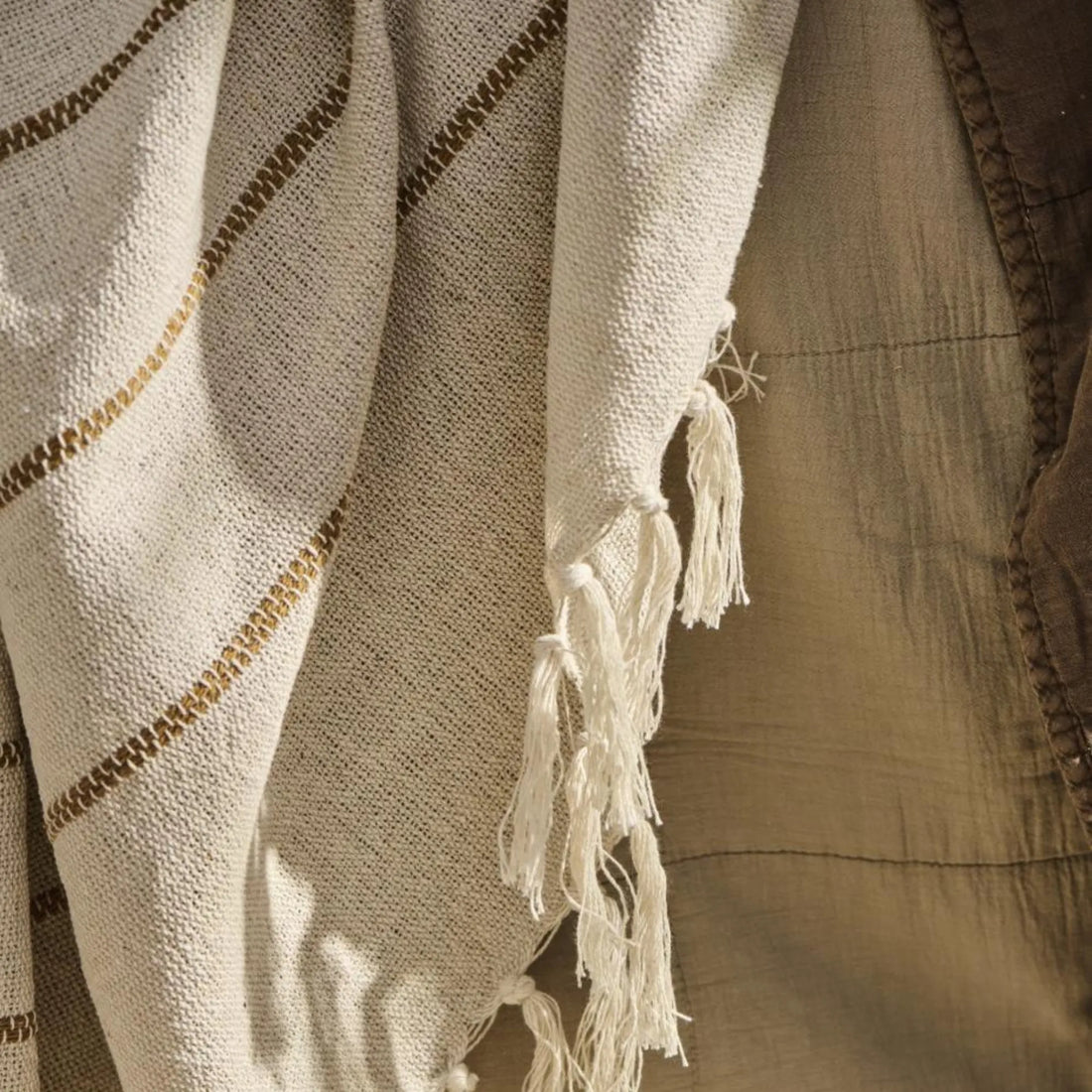 ib laursen decke natur braune streifen 130 x 160 cm anna und ole shop