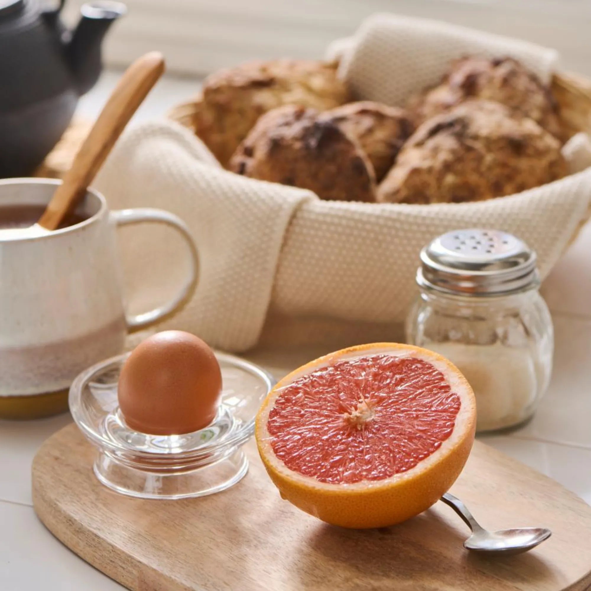 Ib Laursen Eierbecher mit Seitenteller aus Glas