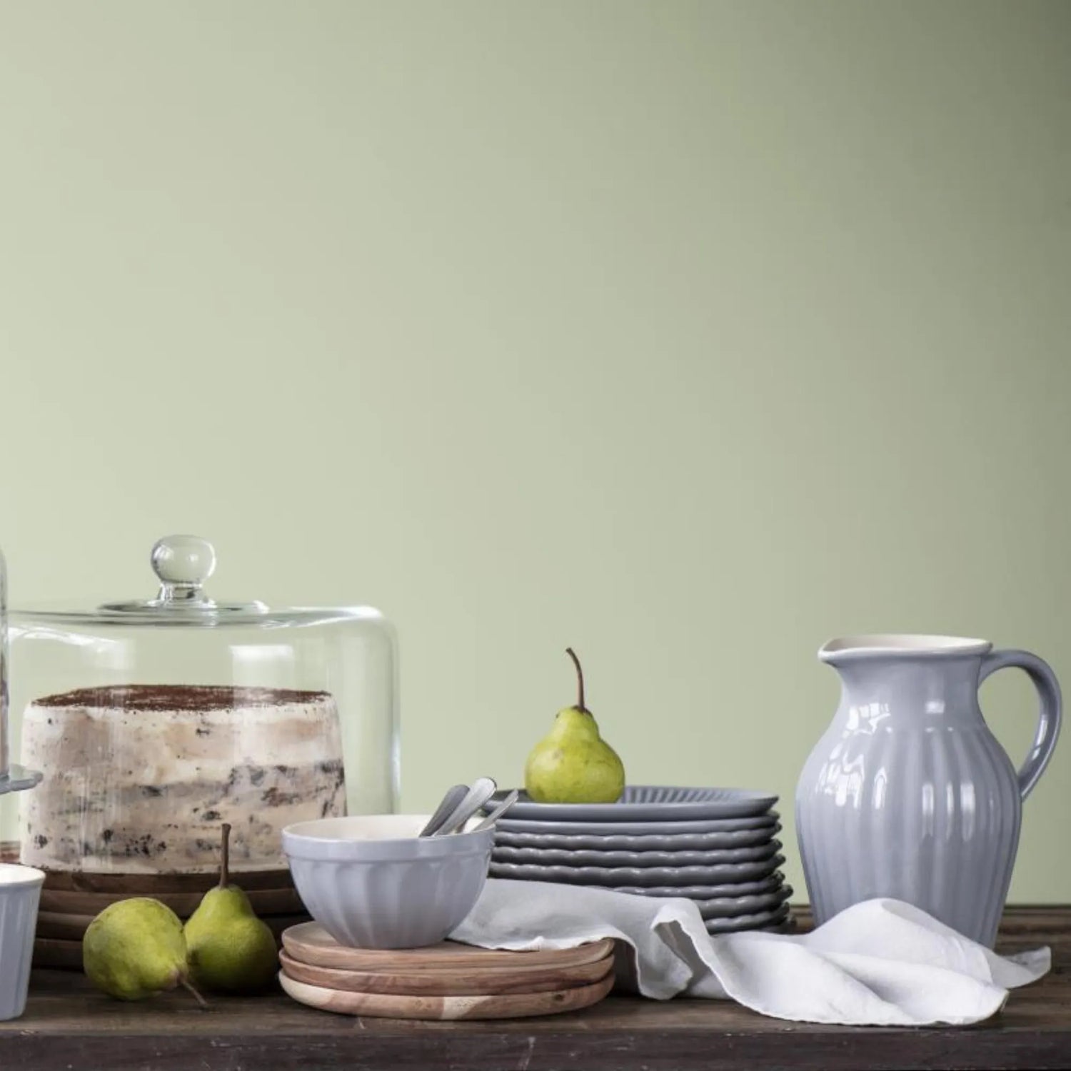 Ib Laursen Kanne Krug Vase "Mynte" 1,7 Liter Farbe "French Grey" grau