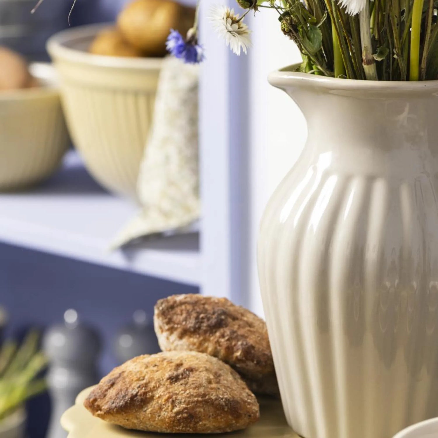 Ib Laursen Kanne Krug Vase "Mynte" 1,7 Liter Farbe "Latte" beige