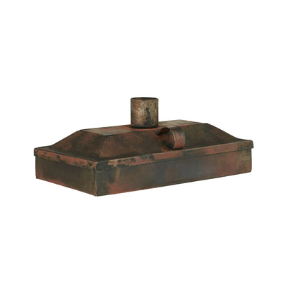 Ib Laursen Kerzenhalter mit Schachtel im dunklen Rost-Look