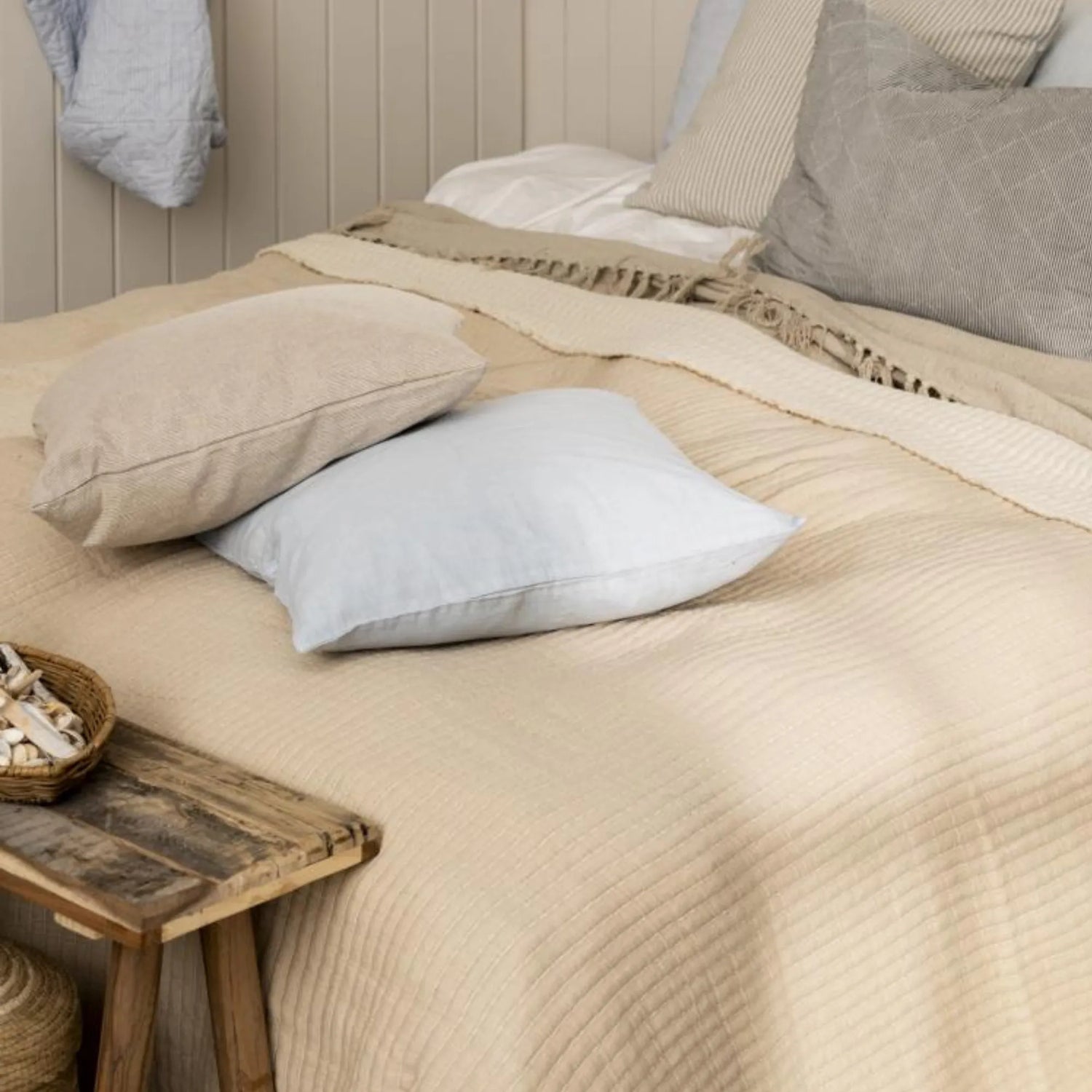 Ib Laursen Kissenbezug aus Leinen "Cafe Creme" 50 cm