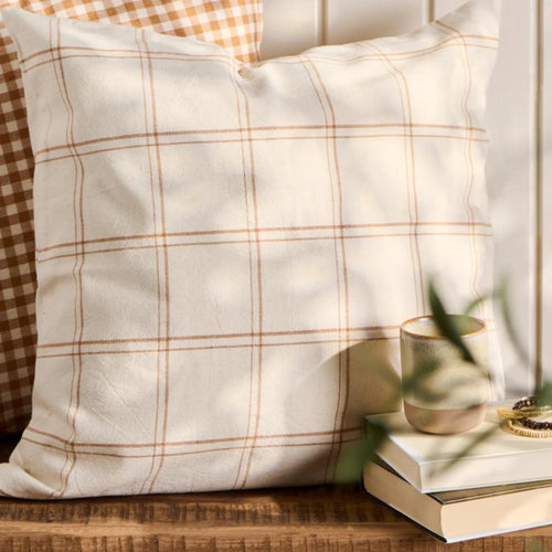 Ib Laursen Kissenbezug „Theodor“ 50x50 cm Natur mit Karomuster