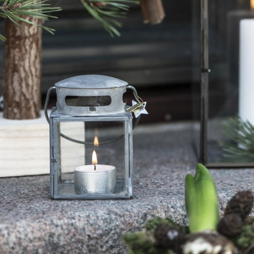 Ib Laursen kleine Laterne 11 cm zinkfarben