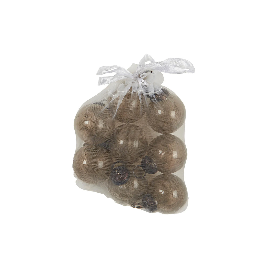 Ib Laursen Weihnachtskugeln 8 Stück fog grau aus Glas