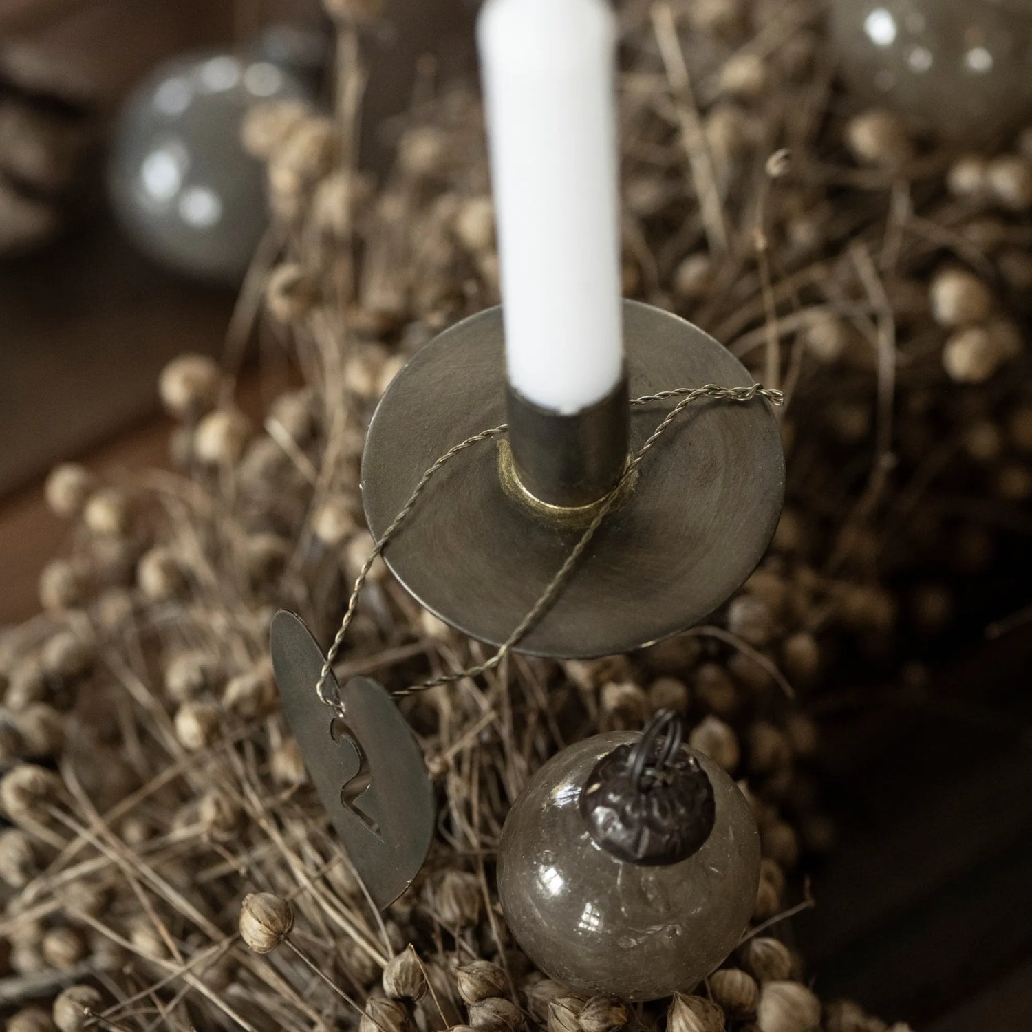 Ib Laursen Weihnachtskugeln 8 Stück fog grau aus Glas