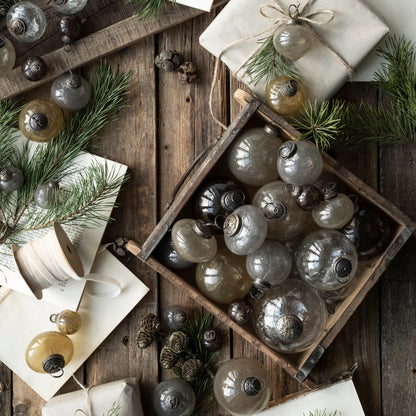 Ib Laursen Weihnachtskugeln 8 Stück mocca braun aus Glas