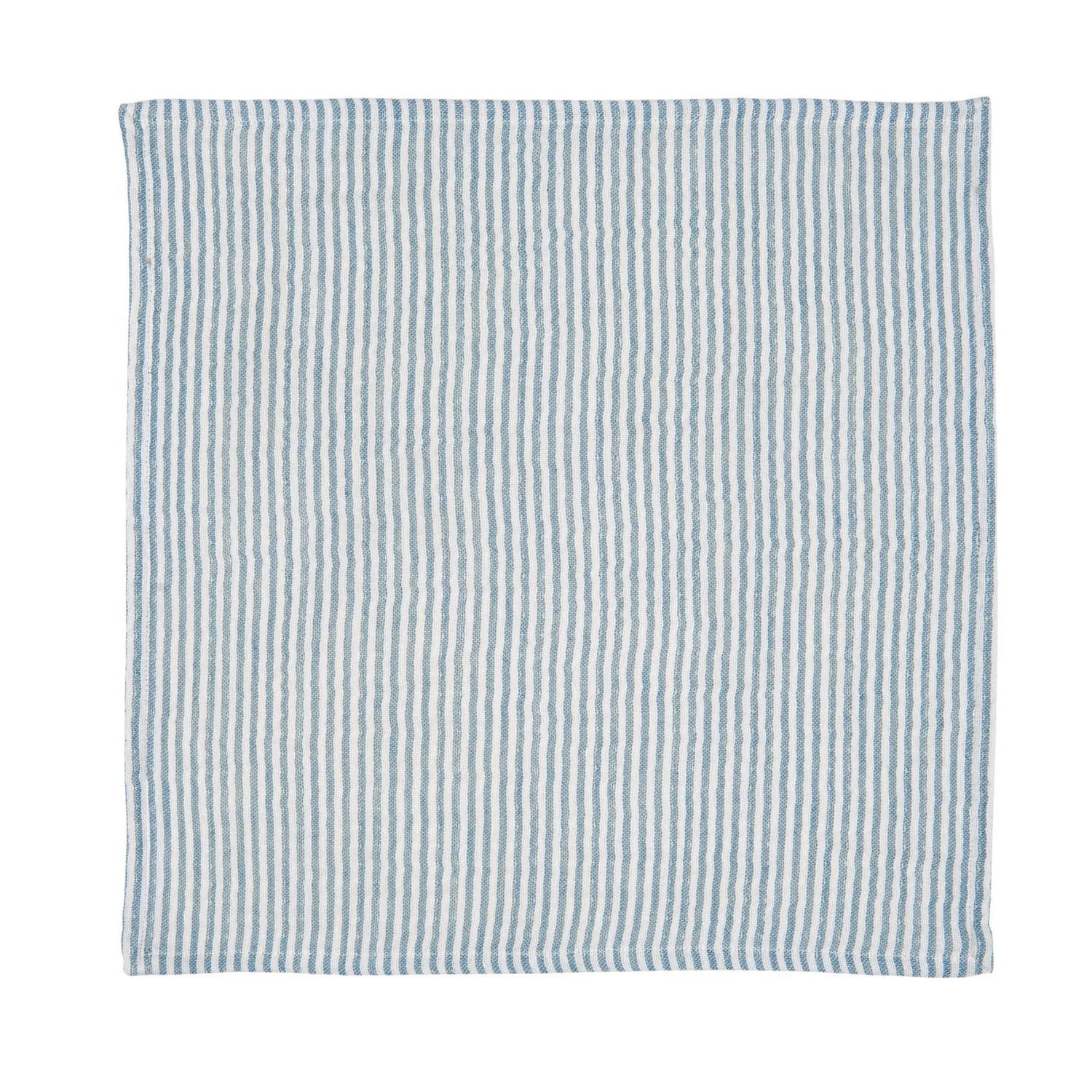 Ib Laursen Serviette aus Baumwolle 40 cm blau weiß gestreift